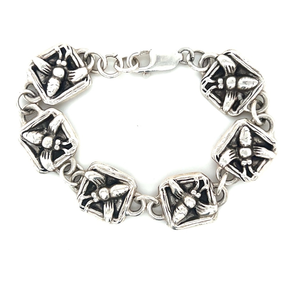 925 Silver Bee Link‎ Bracelet